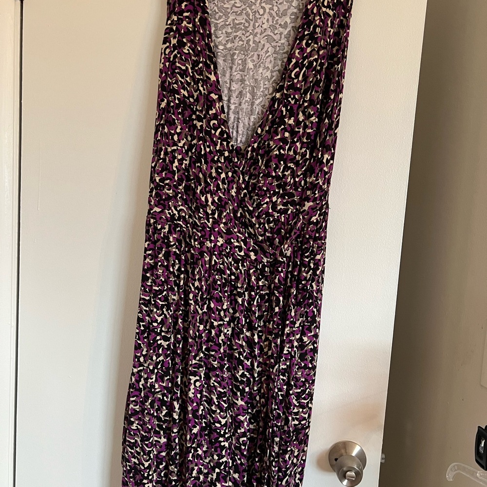 Lane Bryant Purple Sleeveless Plunge Sundress